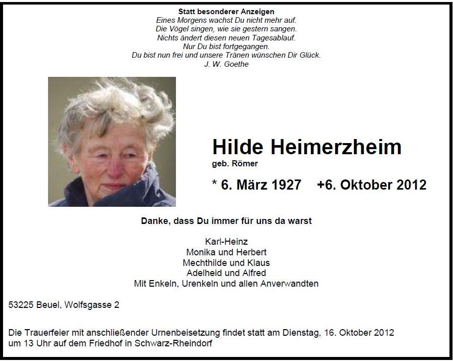 Hilde Heimerzheim Beuel